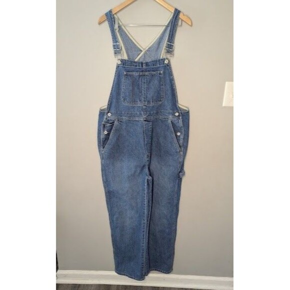 Vintage GAP Overalls Womens Large Denim Baggy Carpenter Workwear Y2K Utility - Picture 1 of 7